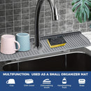 Alfombrilla de goteo para grifo de silicón, base grande para grifo, soporte para esponja de lavar platos, accesorio para fregadero de cocina, protector contra salpicaduras para mesón y baño