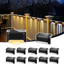 Juego de 4/8/12/16 luces solares LED para escaleras, decoración de jardín, cercas, senderos y paredes, ideal para fiestas y ambiente exterior