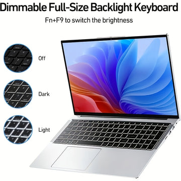 Portátil de 15.6 Pulgadas con 8GB RAM + SSD de 1024GB, Procesador N95, Bisagra 180°, WiFi 6, sin varillas 5.2, USB, Tipo-C, HDTV, Batería de 5000mAh, Altavoces Estéreo Dobles, WiFi Dual Band 5G, Regalo Ideal para Amigos
