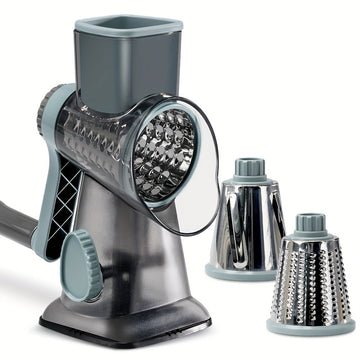 KEOUKE Rallador multiusos para queso y verduras con recipiente - Plástico duradero, superficie de rallado afilada, ideal para uso en cocina, ralla el queso perfectamente para desayuno, brunch y más.