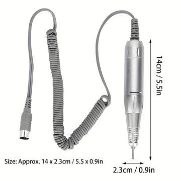 5 Núcleos Manguera Profesional para Taladro de Uñas 35000 RPM, Accesorio para Manicura y Pulido de Uñas con Lima (Plateado)