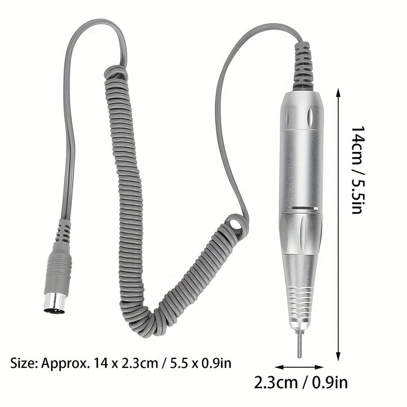 5 Núcleos Manguera Profesional para Taladro de Uñas 35000 RPM, Accesorio para Manicura y Pulido de Uñas con Lima (Plateado)