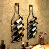 Estante de vino vintage de bronce para montar en la pared, capacidad para 4 botellas, decoración de bar en casa, caja de almacenamiento, decoración temática de vino | Montaje rústico en pared | Estante de vino elegante, soporte para botellas de vino