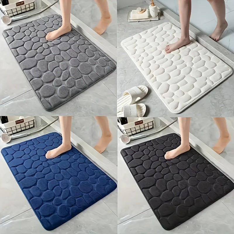 1 pieza de alfombrilla de ducha suave y cómoda, antideslizante, de 23,6 x 5,7 pulgadas, lavable en máquina, poliéster, absorbente, con respaldo de PVC antideslizante, ideal para la seguridad del baño, alfombrilla de seguridad del baño | Alfombrilla de te