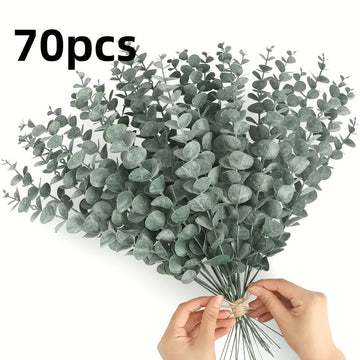 Ramas de Eucalipto Artificial Realistas Sin Mantenimiento 70/90 - Perfectas para Decoración del Hogar, Bodas, Primavera y Verano, Día de San Patricio, Artesanías de Pascua | Planta de Plástico Versátil para Mesa
