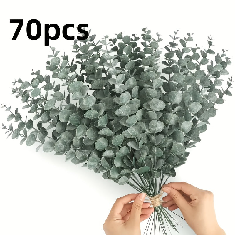 Ramas de Eucalipto Artificial Realistas Sin Mantenimiento 70/90 - Perfectas para Decoración del Hogar, Bodas, Primavera y Verano, Día de San Patricio, Artesanías de Pascua | Planta de Plástico Versátil para Mesa