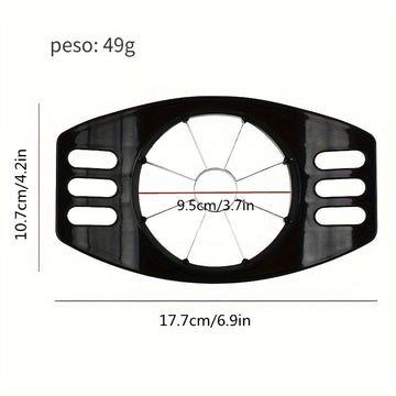 Rebanador y Pelador de Manzanas de Acero Inoxidable - Duradero, Cortador de Frutas Manual con Cuchillas Uniformes, Mango Ergonómico, Utensilio de Cocina para Manzanas Cortadas Perfectamente, Cortador de Frutas