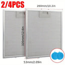 Conjunto de Filtros para Campana Extractora de Cocina 2 piezas/4 piezas - Malla Metálica Duradera con Dimensiones de 320 x 260 mm, Material de Alta Calidad para Mejorar el Flujo de Aire y Capturar Grasa, Instalación Sencilla en Todo Tipo de Estufas