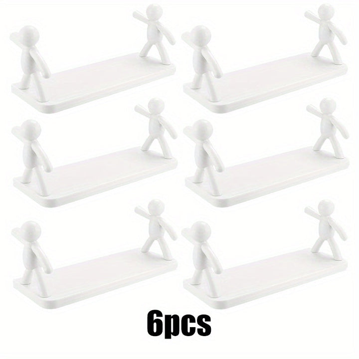 2/3/4/6 piezas, linda estantería de almacenamiento para pared para hombres pequeños de color blanco/gris - sin taladrar, instalación fácil, fuerte y duradera, muy adecuada para la organización del baño y la cocina, almacenamiento de cosméticos, decoració