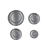 Juego de 4 Tapas para Quemador de Estufa de Gas Sabauf, Accesorios de Tapa de Hierro para Estufas de Carbón y Gas con Superficie Cóncava Brillante Cubierta de Fuego del Horno 10+7.5+7.5+5.5cm