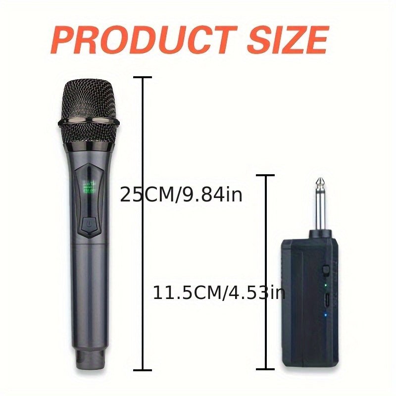 Microfono sin varillas DOSLNLYA con Receptor - Señal Estable de Largo Alcance, Carga Rápida USB-C Dual Power, Compatible con Máquinas de Karaoke, DJ, Bodas, Fiestas y Home Theater - Micrófono Profesional para Cantar, Control Funcional, Diseño Elegante, A