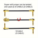 6pcs Cables de Parche de Guitarra de Alta Calidad con Cabeza Plana, 15cm & 30cm - Macho a Macho, Negros con Conectores Dorados, Ideales para Pedales de Efectos de Guitarra Eléctrica - Duraderos y Flexibles para Músicos, Accesorios de Guitarra