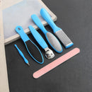 Juego de pedicura profesional de 9 piezas: juego de cuidado de pies de acero inoxidable con eliminador, raspador de talón y dedo - Amarillo