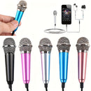 Micrófono mini portátil con conector de 3.5 mm, compatible con celulares, computadoras, laptops, tabletas, ideal para grabación, entrevistas, karaoke, juegos, videollamadas y transmisiones en vivo