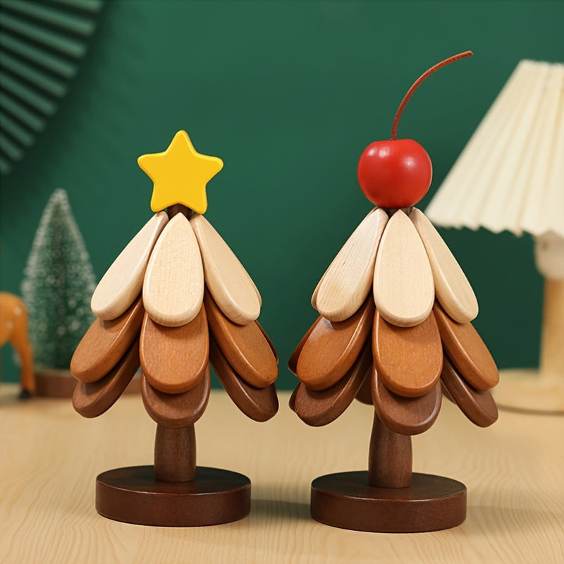 Posavasos de árbol de Navidad de madera, almohadilla creativa resistente al calor en forma de árbol, manteles individuales de madera para cocina y comedor, sin cubierta, sin acolchado, decoración del hogar.