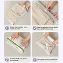 6pcs Bolsas de Compresión de Viaje Enrolladas a Mano - No Necesita Bomba, Almacenamiento Transparente para Toallas, Calcetines, Cosméticos y Más - Acabado Mate Mejorado, Varios Tamaños Disponibles