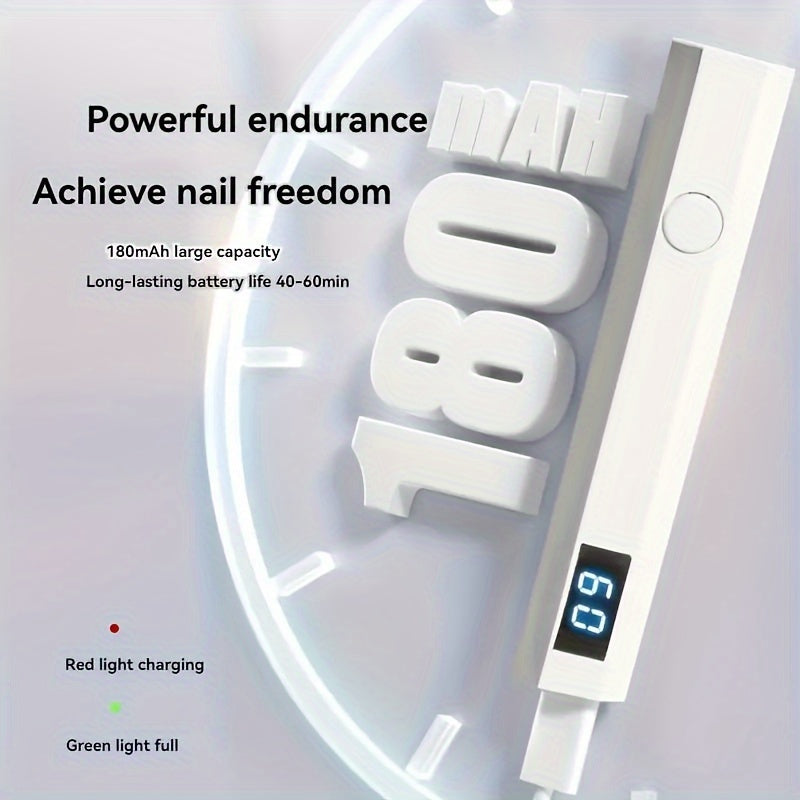 Lámpara de mano mini rápida de secado, luz de manicura portátil LED, carga rápida USB, lámpara de curado de manicura para hogar/viajes, crea tus propias uñas.