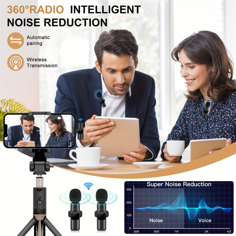 Micrófono inalámbrico profesional de solapa para teléfonos inteligentes USB-C, computadoras portátiles, para grabación de audio y video, juegos en vivo, entrevistas y vlogs.