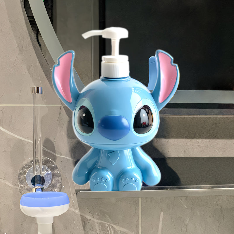 1 Unidad, Botella Vacía Grande De Stitch De Disney - Diseño De Personaje Lindo Para Baño/Champú/Lavado De Manos/Dispensador De Loción, Material Plástico Para Decoración De Baño Y Cocina, Regalo Perfecto Para Halloween Y Navidad