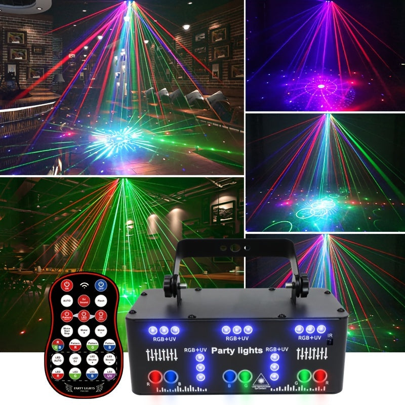 Luces de Fiesta Disco RGB UV con 21 Ojos y Activación por Sonido, Efectos de Iluminación Estroboscópica Interior, Control DMX512 para Hogar, Karaoke, Cumpleaños, Boda, Bar y Decoraciones Festivas (), Iluminación para Eventos Interiores | Acabado Elegante