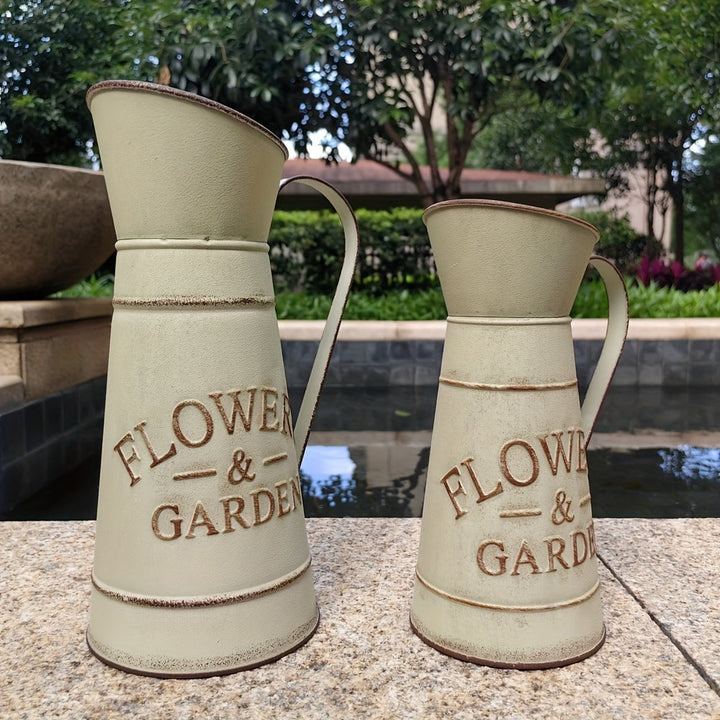 Jarrón de Hierro al Estilo Vintage con Diseño en Relieve - Ideal para Flores Secas, Decoración del Hogar y Jardín