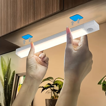 Luces LED con Sensor de Movimiento para Interiores, Luz Nocturna Inalámbrica USB para Armarios, Blanco y Cálido Ajustable 2 Modos, Tamaños 10cm/20cm/30cm - Lámpara Recargable Tipo-C, Instalación Magnética sin Taladrar, Ideal para Escaleras, Armario, Pasi