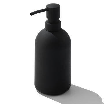 Dispensador de jabón de gran capacidad de color negro mate de 16oz - Plástico libre de ftalatos, autosoportante, no necesita electricidad para uso en cocina y baño