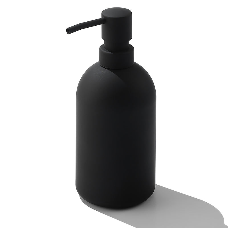 Dispensador de jabón de gran capacidad de color negro mate de 16oz - Plástico libre de ftalatos, autosoportante, no necesita electricidad para uso en cocina y baño