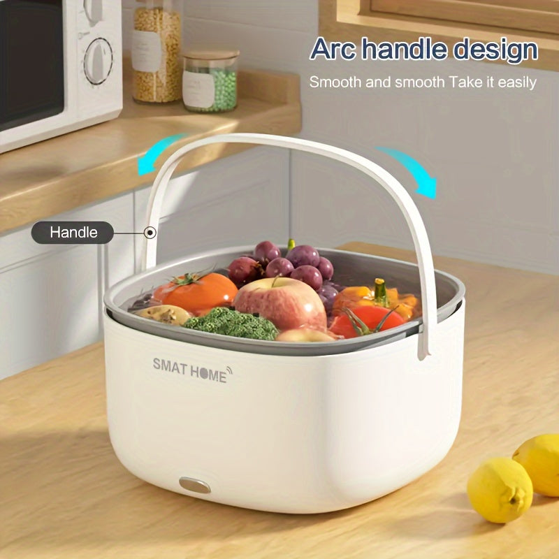 SMAT HOME Lavadora portátil de frutas y verduras, máquina de limpieza multifuncional, alimentada por batería, material PP, ≤36V, sin batería incluida, diseño de mango fácil de arco
