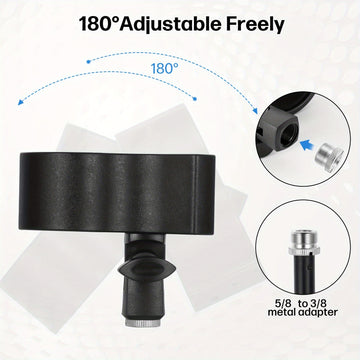1/2 piezas, clip de micrófono grande, soporte ajustable para micrófonos con un diámetro exterior de 1,26" desde 2,3", con adaptador de tornillo macho de 5/8" a tornillo hembra de 3/8"