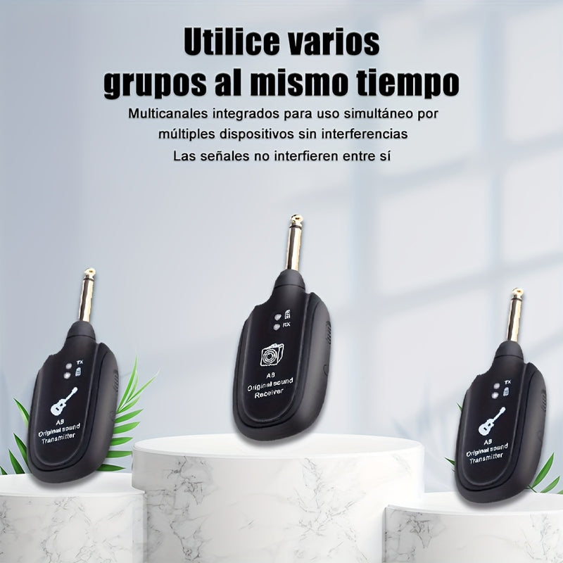 Sistema inalámbrico para guitarra/bajo: transmisor y receptor para guitarra eléctrica, pastillas acústicas e instrumentos de viento, y pastillas para bajo eléctrico | Transmisión de audio Hi-Fi para múltiples dispositivos