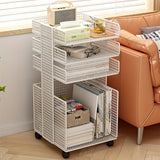 Un pequeño archivador debajo de la mesa, un estante móvil para el escritorio, práctico para libros y artículos.