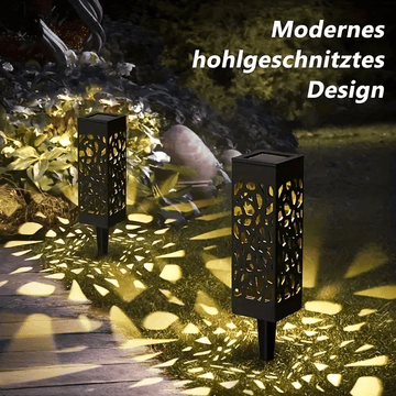6 luces solares LED para jardín, luces para patio al aire libre, luces de césped con diseño retro hueco, adecuadas para Navidad, jardines, paisajes y céspedes.
