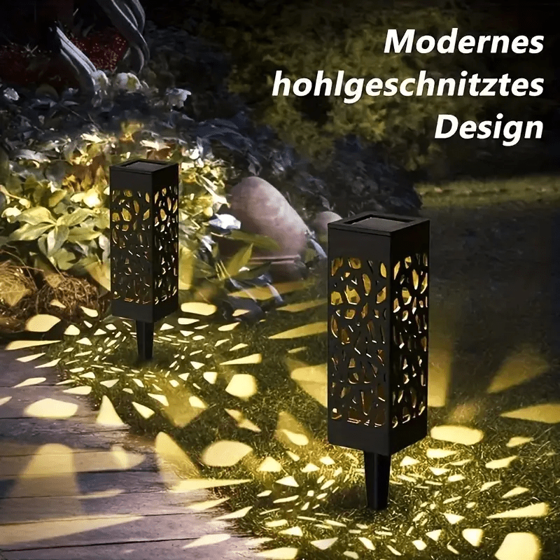 6 luces solares LED para jardín, luces para patio al aire libre, luces de césped con diseño retro hueco, adecuadas para Navidad, jardines, paisajes y céspedes.