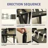 Estante metálico expandible para microondas con ganchos - Organizador vertical de mostrador para tostadora, freidora de aire, arrocera y más - Fácil instalación, construcción metálica duradera, diseño ahorrador de espacio para electrodomésticos de cocina
