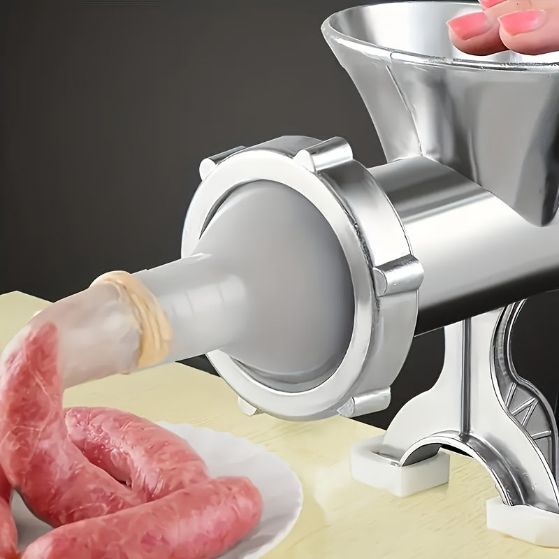Máquina de picadora de carne para hogar comercial, metal, manual rotativa, sin carga, sin batería, para uso en cocina, equipo de procesamiento de alimentos profesional, picadora de carne para cocina.