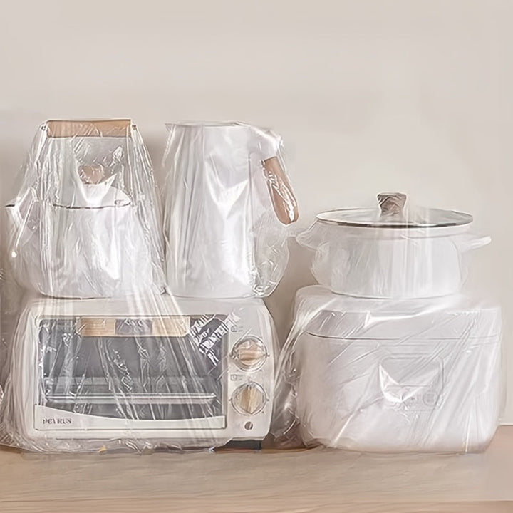 50 piezas de cubiertas elásticas para polvo, cubiertas transparentes para electrodomésticos de cocina a prueba de polvo para tostadoras, ollas a presión, freidoras de aire, hornos, cafeteras y más - Accesorios protectores de plástico duraderos