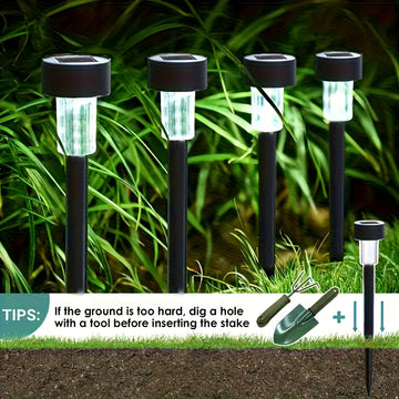 12 Luces Solares Semi-Enterradas para Iluminación Decorativa Exterior - Luces Cálidas/Blancas con Ahorro de Energía, Plástico Duráble con Batería de Niquel, Ideales para Céspedes, Jardínes, Sendero y Pátios, Luces Solares Exterior
