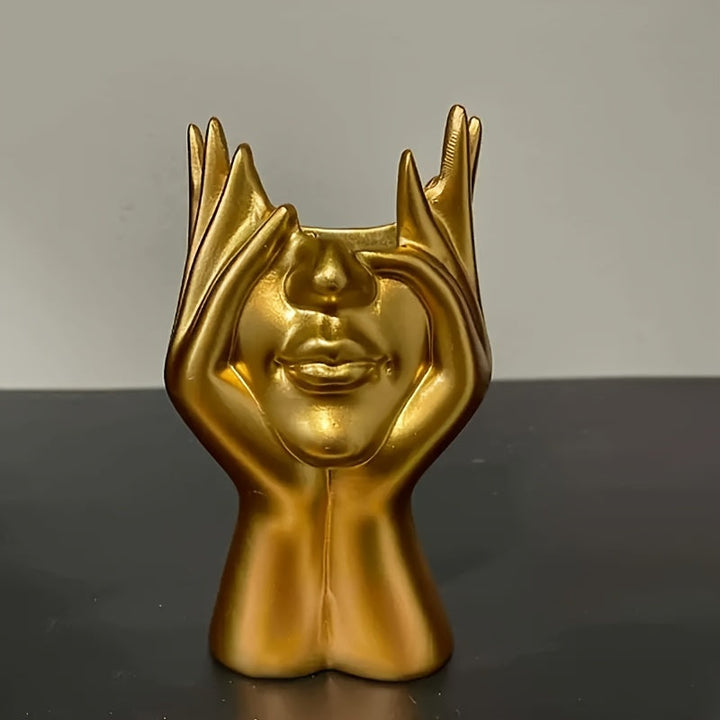 Jarrón de Resina con Cara Chic - Decoración Versátil para el Hogar y la Oficina para Sala de Estar, Estudio o Escritorio | Perfecto para Halloween, Navidad, Pascua, Acción de Gracias