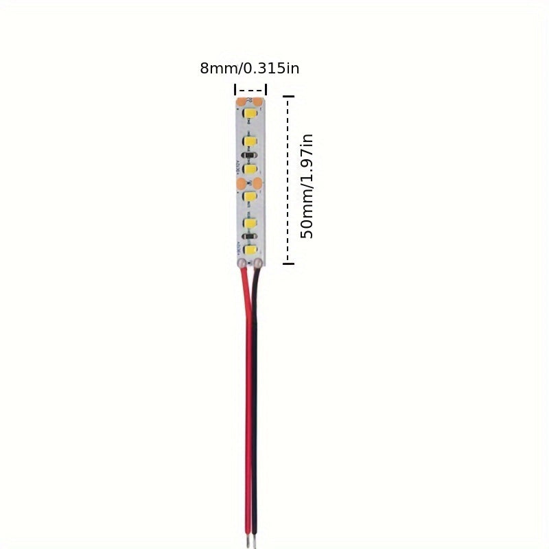10 piezas de tiras de luces LED SMD 2835 precableadas, flexibles autoadhesivas, 12V-18V, blanco/blanco cálido, para maquetismo, manualidades, construcción de carreteras urbanas, modelismo ferroviario, coleccionables de hobby, cuerpo de cobre.