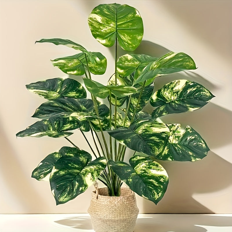Planta artificial de monstera grande, verde frondoso, plástico duradero, perfecta para decoración de hogar y oficina, ideal para bodas y decoración navideña, versátil para interiores, decoración de oficina | Planta verde frondosa | Planta artificial