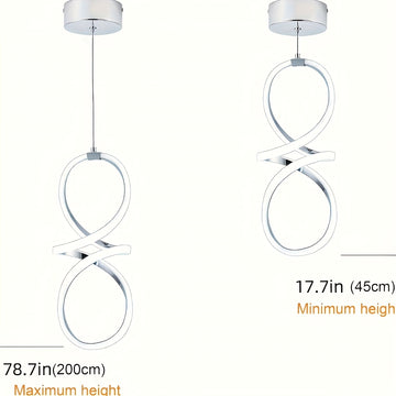 Lámpara colgante LED moderna, adecuada para islas de cocina, juego de 1 pieza, lámpara colgante cromada, altura ajustable, luz colgante semienterrada ahorradora de energía, con control por botón, pantalla de lámpara cercana al techo no removible de alumi