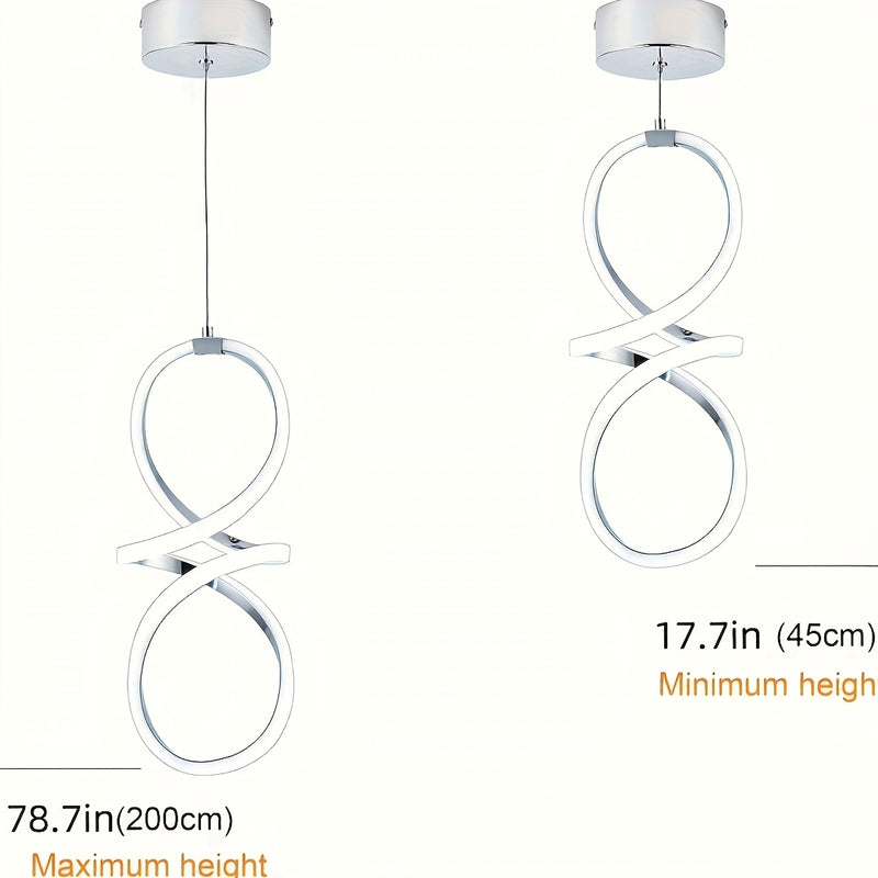 Lámpara colgante LED moderna, adecuada para islas de cocina, juego de 1 pieza, lámpara colgante cromada, altura ajustable, luz colgante semienterrada ahorradora de energía, con control por botón, pantalla de lámpara cercana al techo no removible de alumi