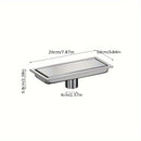 Desagüe de Suelo Rectangular Invisible de Acero Inoxidable - Extendido, Fregadero de Baño Resistente a Olores con Cubierta de Tubería Oculta