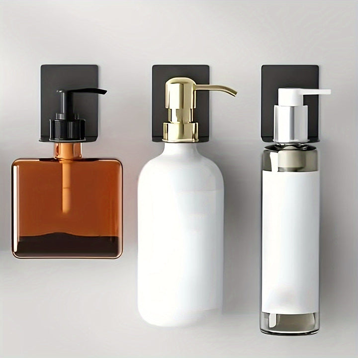 1pc Estante de Almacenamiento de Acero Inoxidable para Baño Montado en la Pared, Soporte para Champú, Jabón y Gel de Ducha sin Taladro con Barra para Toallas, Estante Multifuncional para Cocina y Baño, Ganchos de Utilidad