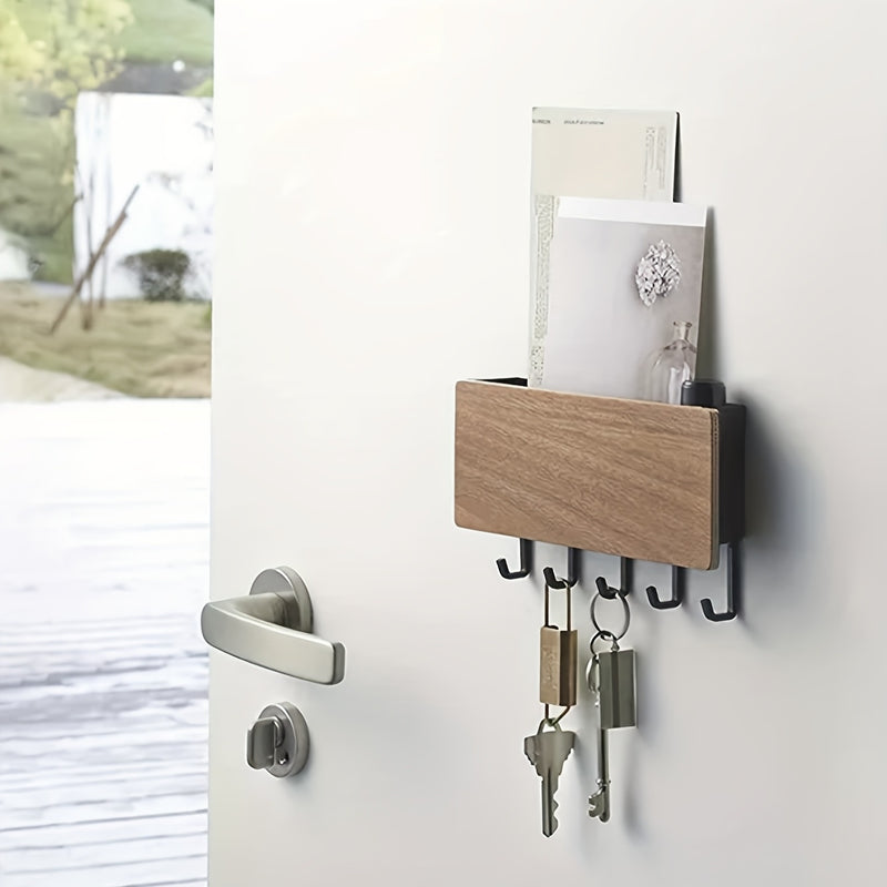 1 Pieza, Caja De Almacenamiento Simple Y Creativa, Gancho De Pared Para Llaves, Gancho De Almacenamiento De Madera, Gancho Colgante De Puerta Trasera, Organizador De Pequeños Objetos De Entrada, Decoración Del Hogar, Artilugio Doméstico