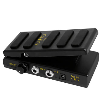 Pedal de volumen dual de AHAJII - Controles de aumento y reducción, señal analógica, pedal de efecto de guitarra negro para amplificadores de guitarra, DC 9-36V, no necesita batería, pedal de guitarra