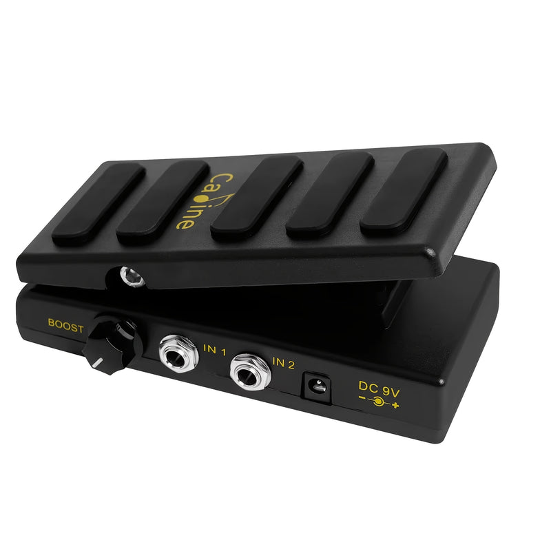 Pedal de volumen dual de AHAJII - Controles de aumento y reducción, señal analógica, pedal de efecto de guitarra negro para amplificadores de guitarra, DC 9-36V, no necesita batería, pedal de guitarra