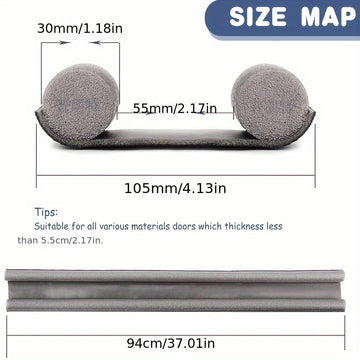 Sellador de puerta inferior PS: 30 mm/1,18 pulgadas x 55 mm/2,17 pulgadas x 105 mm/4,13 pulgadas - Adecuado para puertas delgadas - Sello de puerta insonorizado y resistente a la intemperie