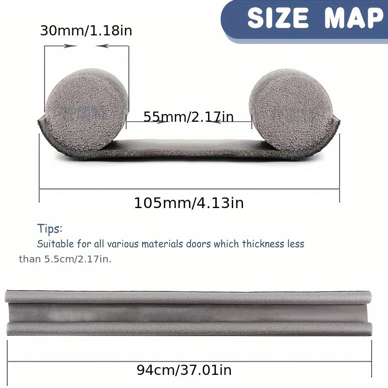 Sellador de puerta inferior PS: 30 mm/1,18 pulgadas x 55 mm/2,17 pulgadas x 105 mm/4,13 pulgadas - Adecuado para puertas delgadas - Sello de puerta insonorizado y resistente a la intemperie